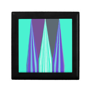 Edgy Blue Purple Cyan Chevron Art Print Keepsake Box