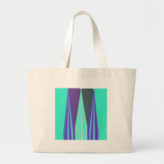 Edgy Blue Purple Cyan Chevron Art Print Large Tote Bag