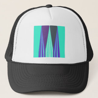 Edgy Blue Purple Cyan Chevron Art Print Trucker Hat