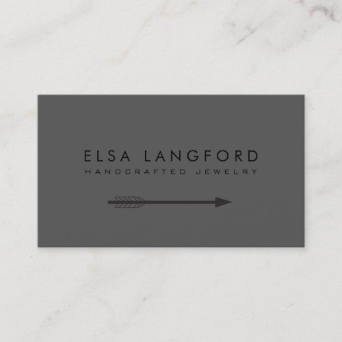 Edgy Bohemian Arrow Black and Gray Business Card