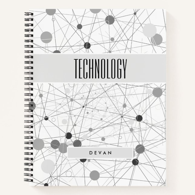 Edgy BOHO Composition in Grays Subject Notebook (Front)