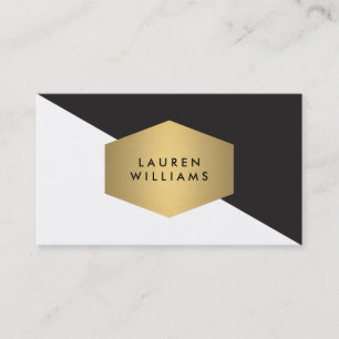 Edgy Bold Geometric Black/White Business Card