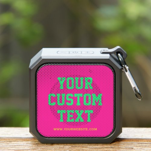 Edgy Bright Pink Custom Text and Website Compact  Bluetooth Speaker