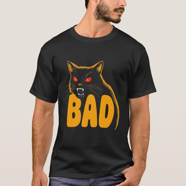Edgy Cat T-Shirt for Men - Dark Humor Apparel (Front)