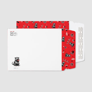 Edgy Christmas Trash Opossum Chewing Glass Bauble Envelope Mailers