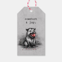 Edgy Christmas Trash Opossum Chewing Glass Bauble