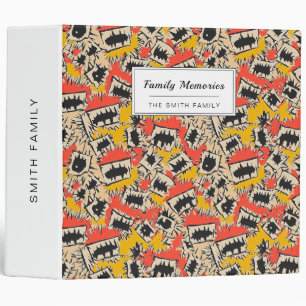 Edgy Comic Sharp Teeth Monster 3 Ring Binder