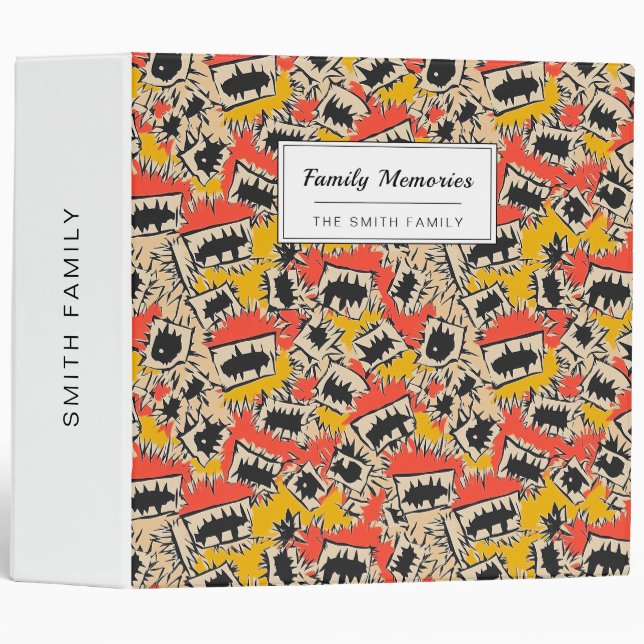 Edgy Comic Sharp Teeth Monster 3 Ring Binder (Front/Spine)