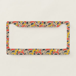 Edgy Comic Sharp Teeth Monster License Plate Frame