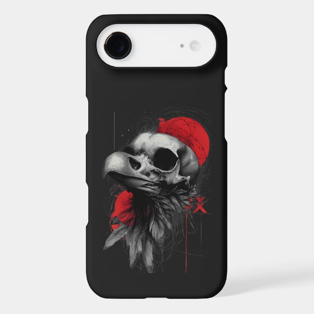Edgy Crow Skull Gothic Grunge Street Art iPhone Case (Back)