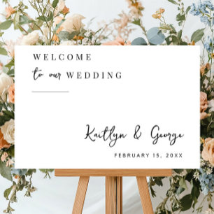Edgy Cursive Welcome Wedding Foam Sign Board