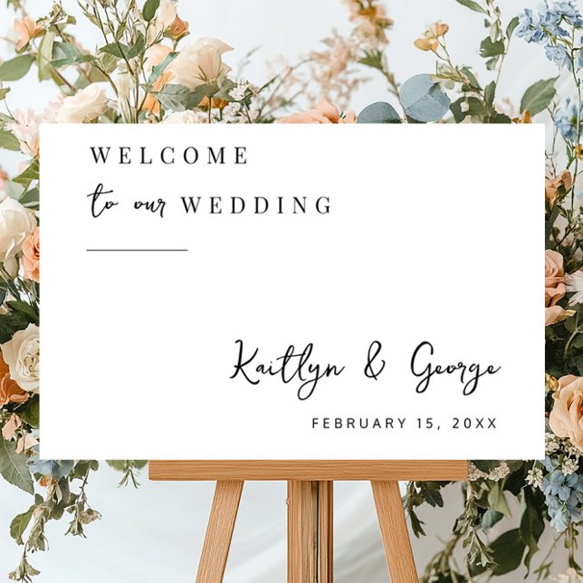 Edgy Cursive Welcome Wedding Foam Sign Board (Creator Uploaded)