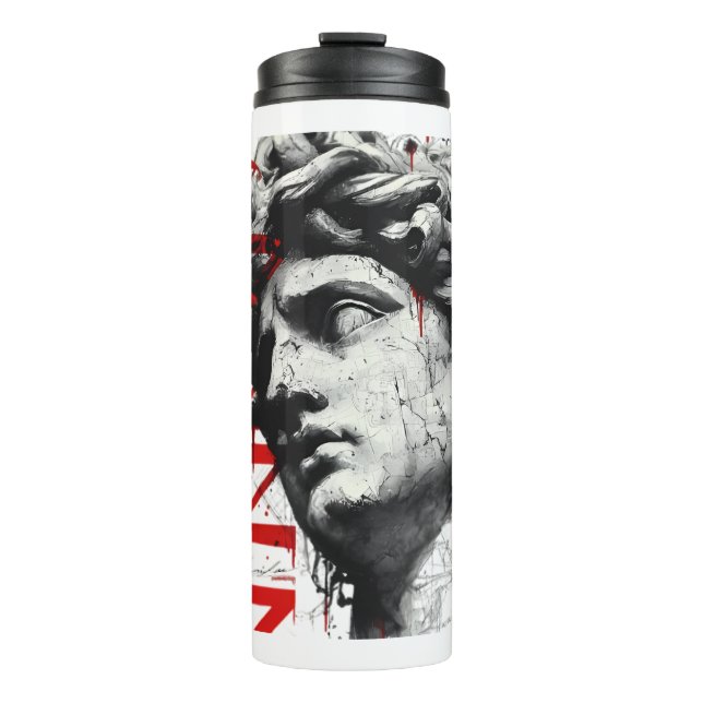 Edgy David Bust Modern Street Art Thermal Tumbler (Front)