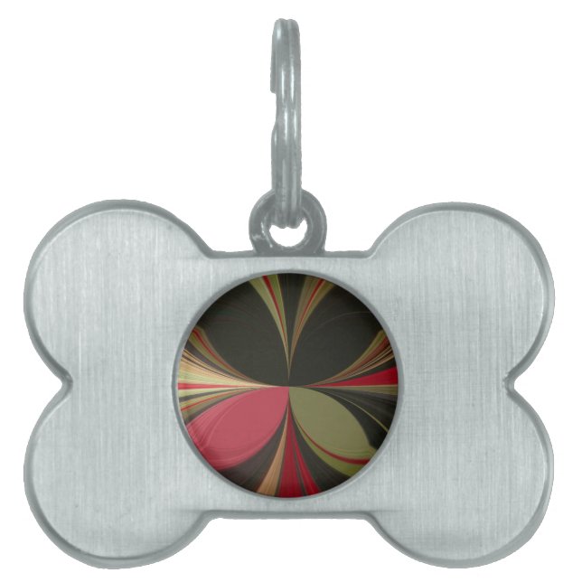 Edgy Earth Kaleidoscope Art Print Pet Name Tag (Front)