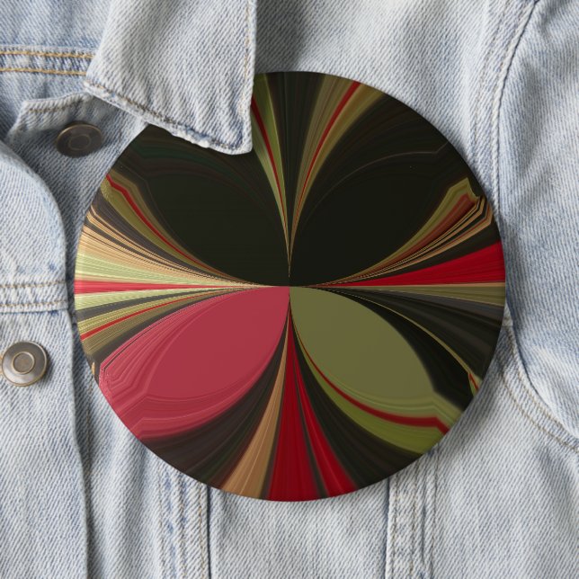 Edgy Earth Kaleidoscope Art Print Pinback Button (In Situ)