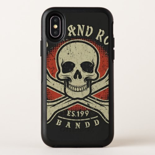 Edgy Elegance Skull Band Phone Case Design