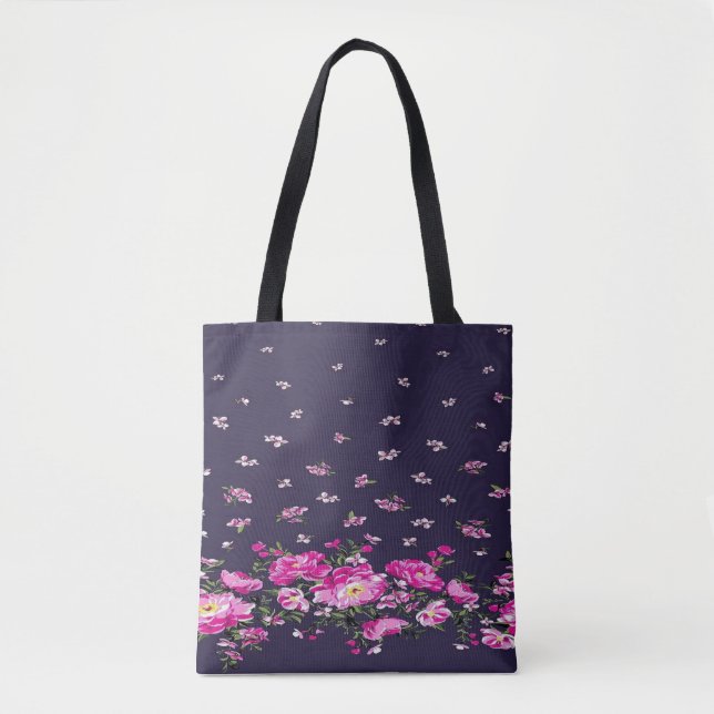  Edgy Elegance with the Floral Black Tote (Front)