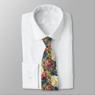 Edgy Fathers Day Gift Peonies Neck Tie