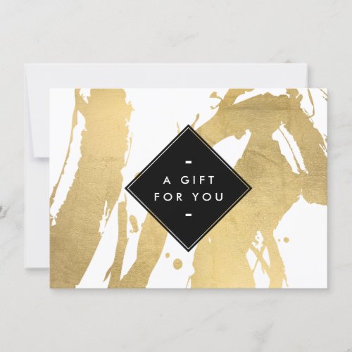 Edgy Faux Gold Brushstrokes Gift Certificate