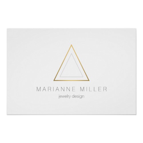 Edgy Faux Gold Triangle Logo Download Poster