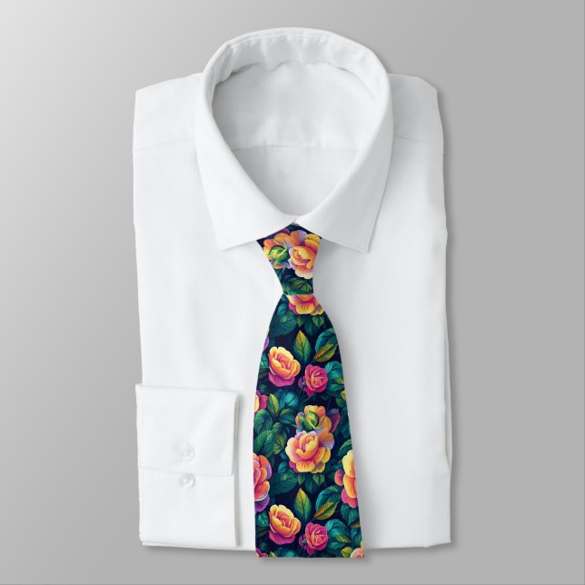 Edgy For Him Rose Neck Tie (Tied)