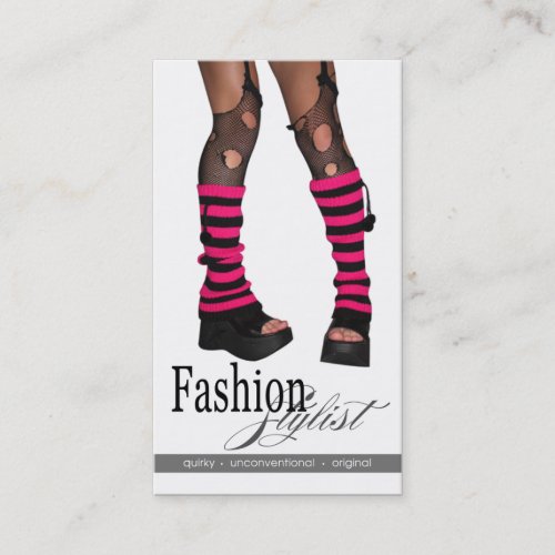 Edgy Funky Fashion Stylist Costume Design fuschia Business Card Templates