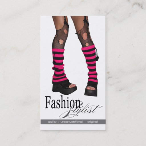 Customizable Edgy Funky Fashion Stylist Costume Design fuschia Business Card Templates