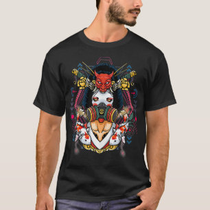 Edgy Gas Mask Apocalypse Unique Geisha Japanese De T-Shirt