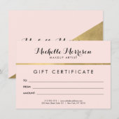 Edgy Geometric Faux Gold Foil and Pink Gift Card (Front/Back)