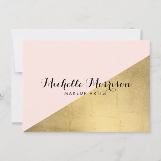 Edgy Geometric Faux Gold Foil and Pink Gift Card (Back)