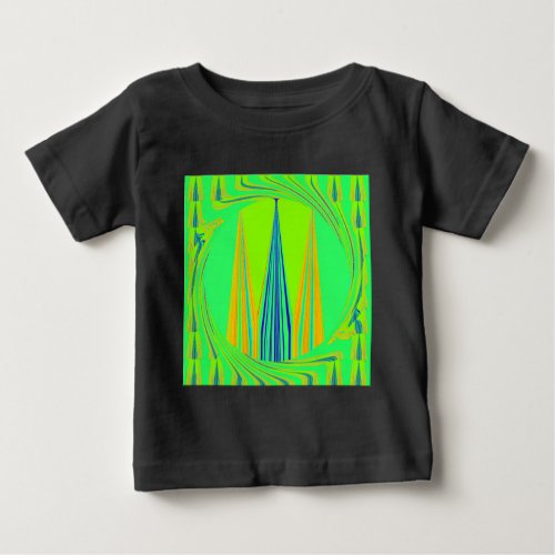 Edgy Geometrical Neon Design Baby T_Shirt