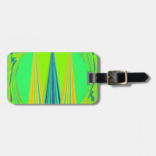 Edgy Geometrical Neon Design Luggage Tag