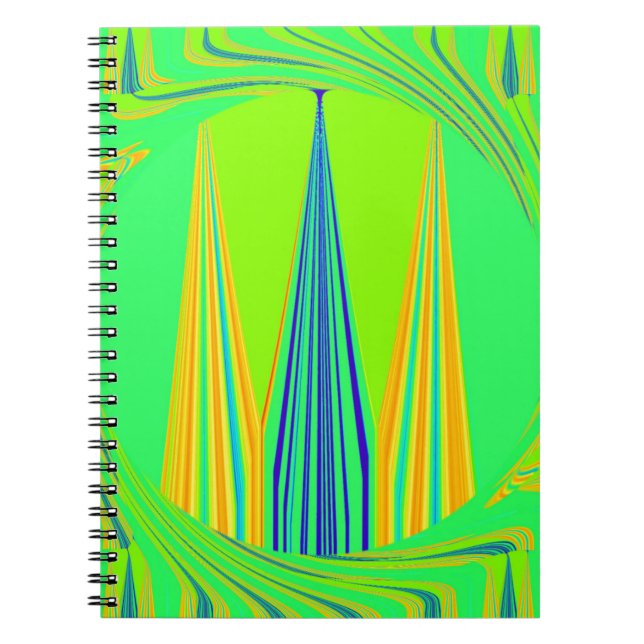 Edgy Geometrical Neon Design Notebook (Front)