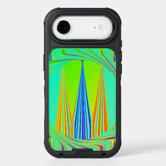 Edgy Geometrical Neon Design  Otterbox iPhone Case (Back)