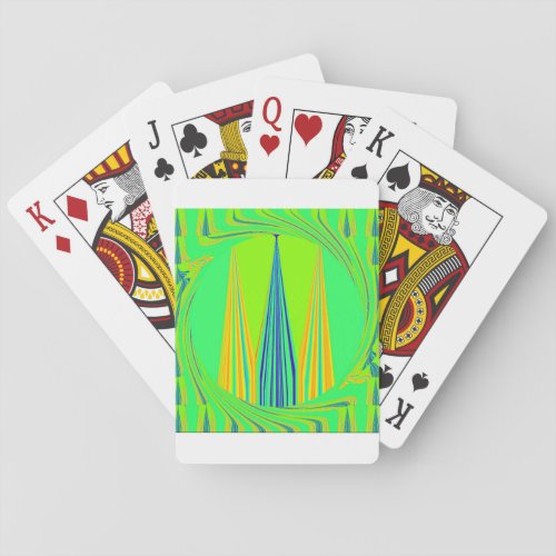 Edgy Geometrical Neon Design Playing Cards