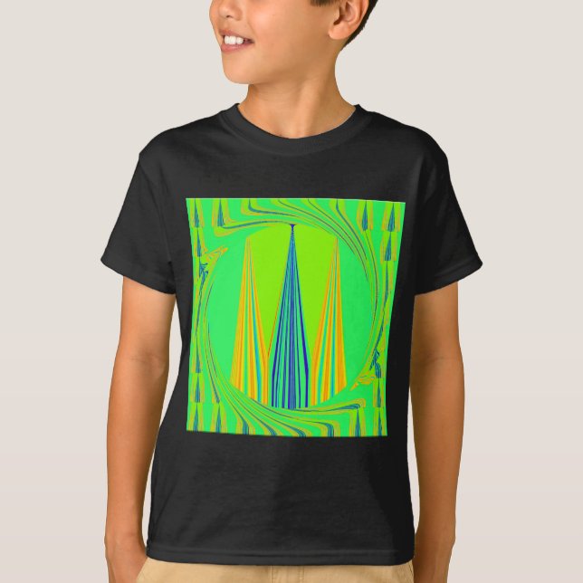 Edgy Geometrical Neon Design T-Shirt (Front)