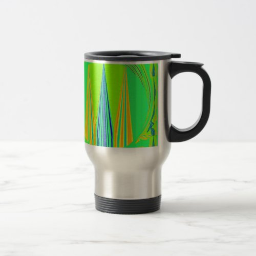Edgy Geometrical Neon Design Travel Mug