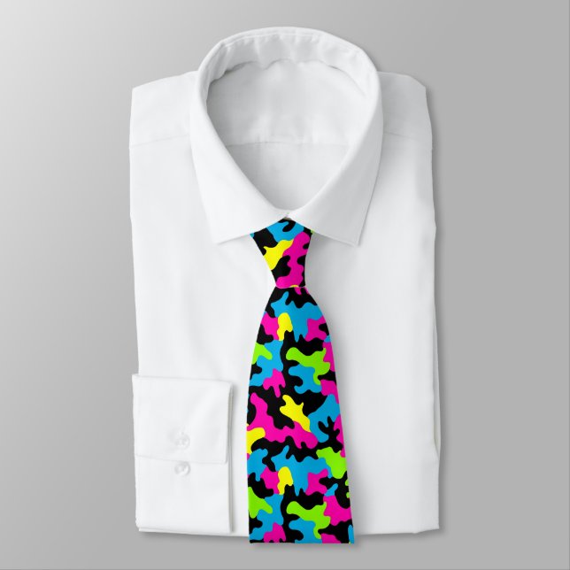 Edgy Gift Ideas Camo Print  Neck Tie (Tied)