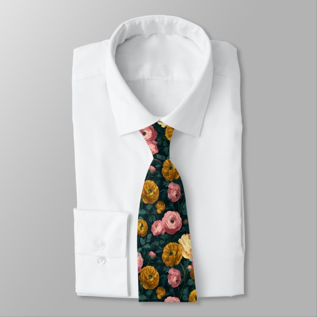 Edgy Gifts For Dad Ranunculus Neck Tie (Tied)