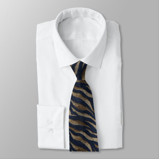 Edgy Gifts For Guys Tiger Skin Neck Tie (Tied)