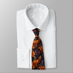 Edgy Gifts For Him Lilies Floral Neck Tie