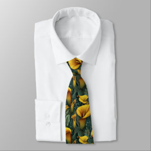 Edgy Gifts For Men Calla Lilies Floral Neck Tie
