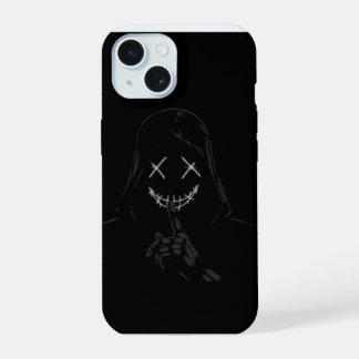 Edgy Glowing Neon Face Black Phone CasePhone Case