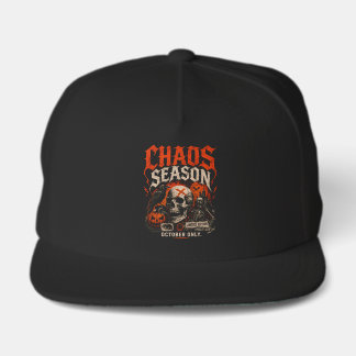 Edgy Gothic Chaos Season Skull Halloween Snap Back Hat