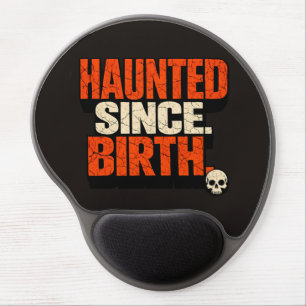 Edgy Gothic Haunted Since Birth ADHD Skull Gel Mouse Pad