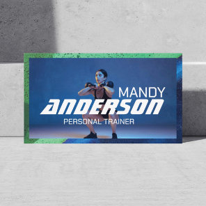 Edgy Graffiti Grunge Fitness Personal Trainer Business Card