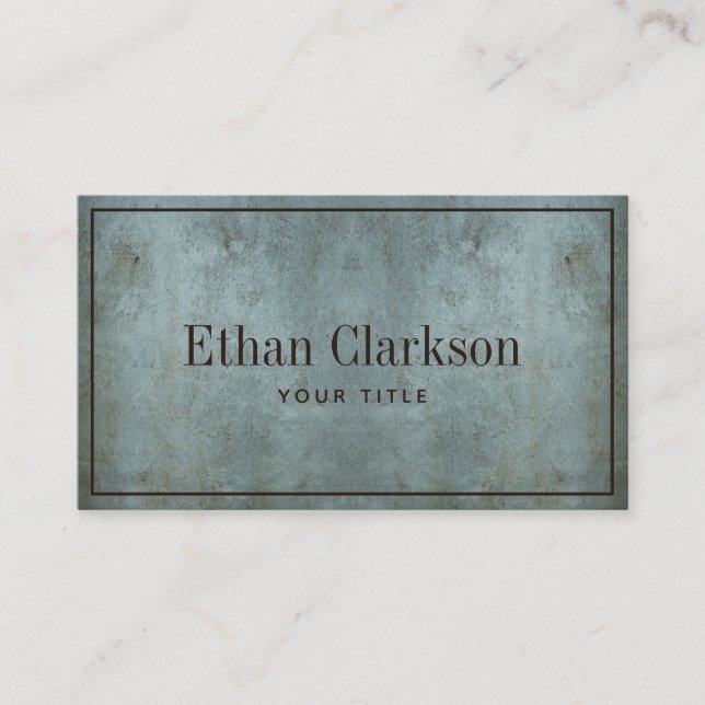 Edgy Grunge Blue Gray Texture Business Card (Front)