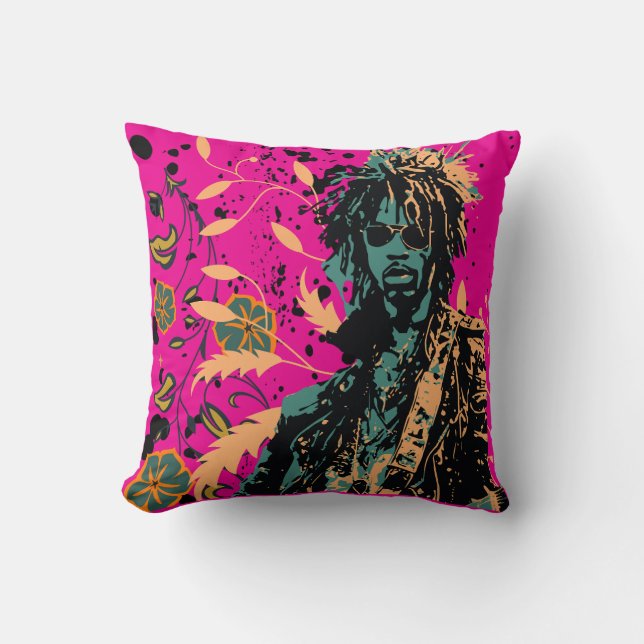 Edgy Grunge, The Player Throw Pillow (Front)