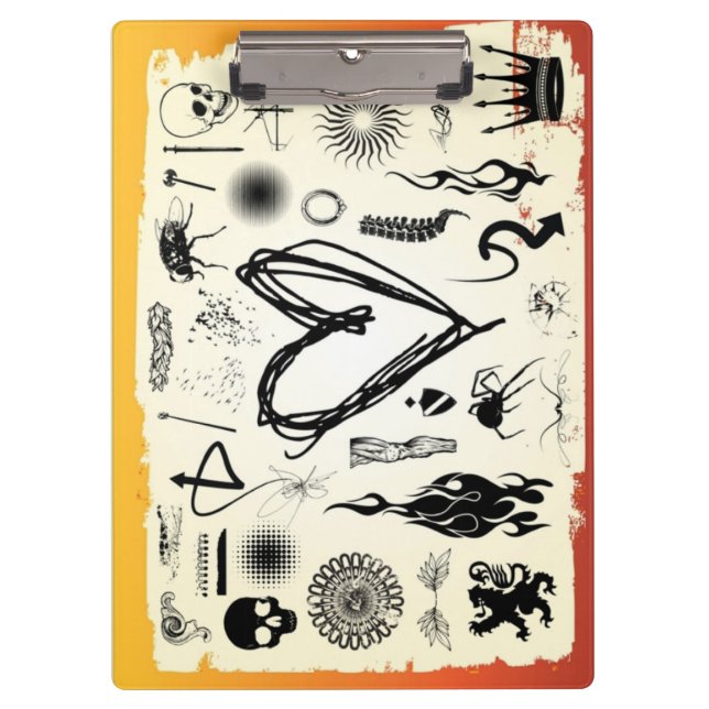 Edgy Heart Sketch Clipboard  Creative Professional (Front)