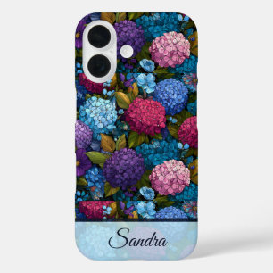 Edgy Housewarming Gift Hydrangeas Flower Name iPhone 16 Case